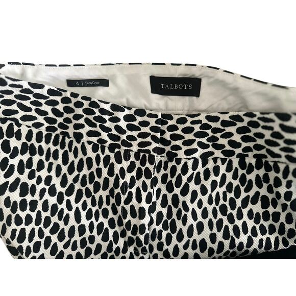 Talbots Black and White Ladies Pants Sz. 4 Slim Crop - Picture 2 of 2